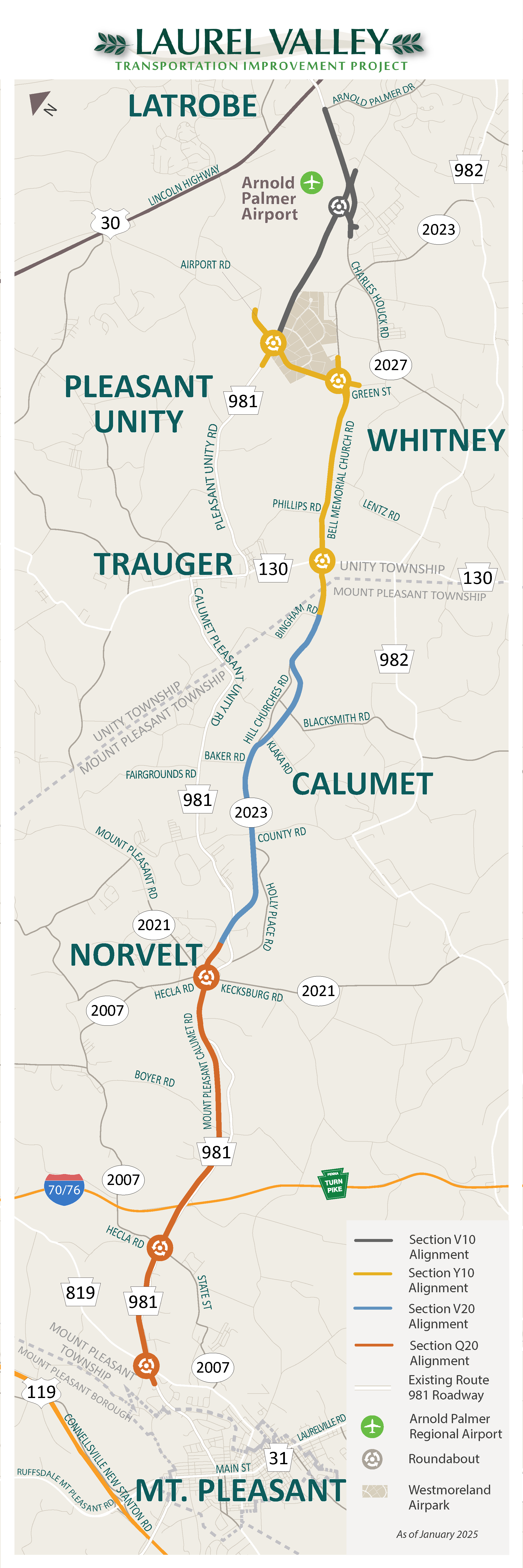 LVTIP Corridor with local road names